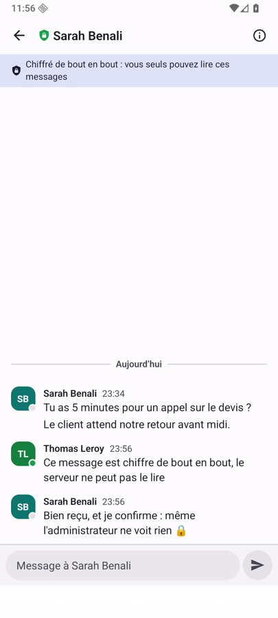Message direct chiffré de bout en bout